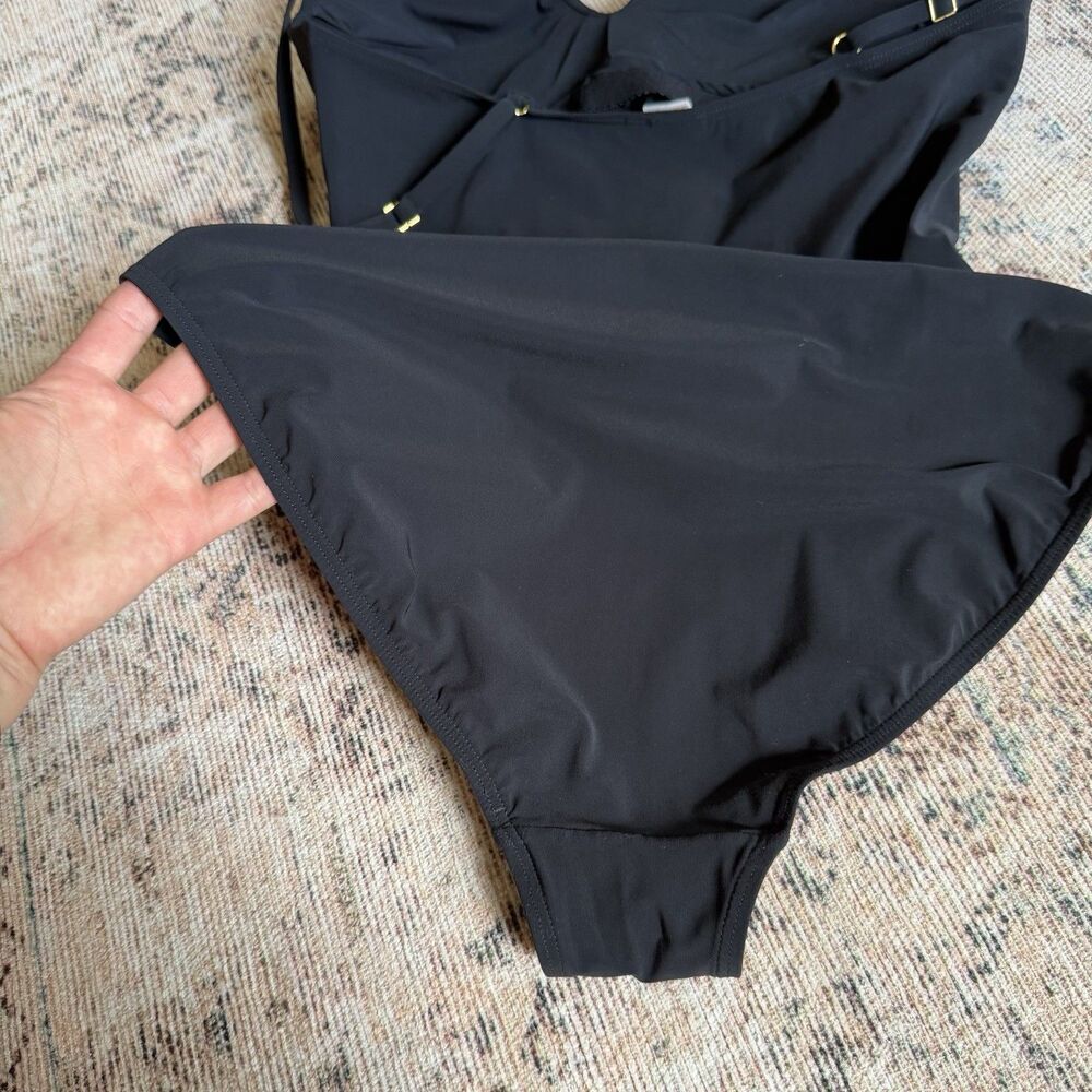 TORY BURCH One-Piece Swimsuit Black Women's Size Padded Bikini Sweetheart M - Picture 11 of 15